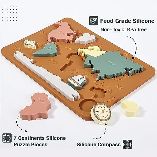 Mr. Pen- Silicone World Map Puzzle, 11.5” x 8.2”, Puzzle for Kids - Image 3