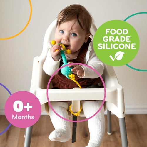 Mobi Liinklz Silicone Security Straps for Car Seats and High Chairs - Flexible, Soft Universal Toy Holder, Easy-Clean Utility Straps, Cool Colors (3 Pack) - Image 2