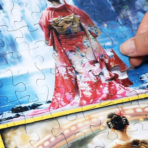 Think2Master Beautiful Kimonos from Japan 500 Pieces Very Large Pieces Jigsaw Puzzle for 13+, Adults & Seniors. Elegant Colorful Dresses Vibrant Colors, Cultural Art Size: 26.8” X 18.9” - Image 2