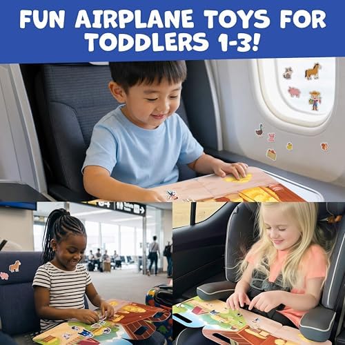 Reusable Sticker Books for Toddlers 1-3, Stickers for Toddlers 2-4 Years - Stickers for Kids Airplane Toys for Toddler 1-3, Toddler Travel Toys - Reusable Sticker Book Birthday Gifts for Boys Girls - Image 2