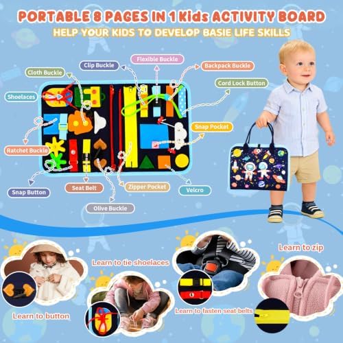 Busy Board Montessori Toys for Children,Felt Sensory Activity Board Sorting Toy Age 3-4 - Image 2