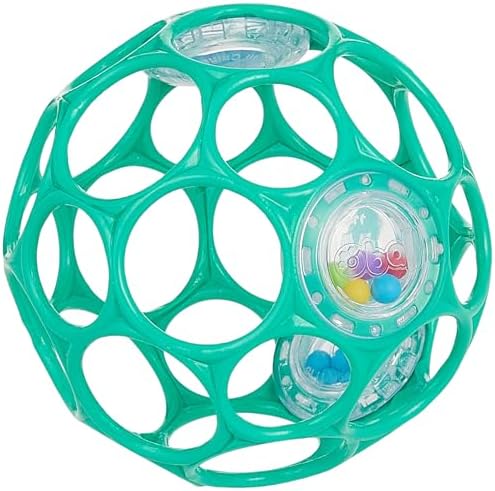Bright Starts Oball Easy-Grasp Rattle BPA-Free Infant Toy in Teal, Age Newborn and up, 4 Inches - Image 4