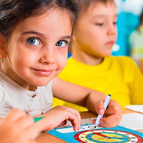 ZazzyKid Time Learning Analog Clock for Kids - Pack of 5 (7 x 8 Inches) with 5 Erasable Markers: Teach Children to Tell The Time - Image 3