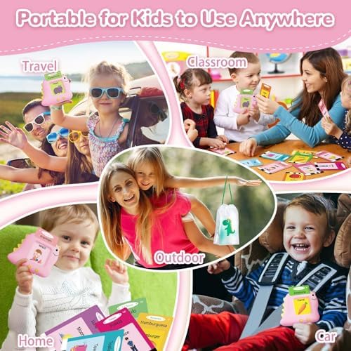 Alotwan Spanish Talking Flash Cards, Bilingual Español & English (Pink) - Image 6