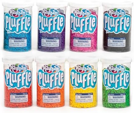 Educational Insights Pluffle Mini 8-Pack - Preschool Sensory Bin Filler, Tactile Sensory Toys for Toddlers 3-4, Mess Free Slime Alternative, Satisfying Foam Sand Bin Filler by EducationalInsights