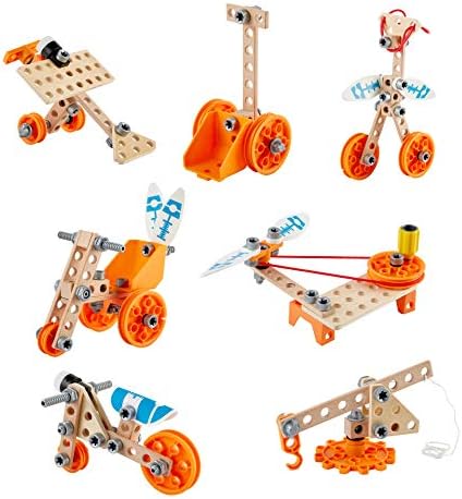 Hape Junior Inventor Deluxe Experiment Kit | 57 Piece Construction Building Toys, STEAM Science Kit for Kids 4 Years and Up (E3032A) by Unknown