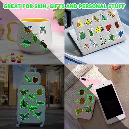 96PCS Glow in The Dark Bug Temporary Tattoos for Kids, Luminous - Image 6