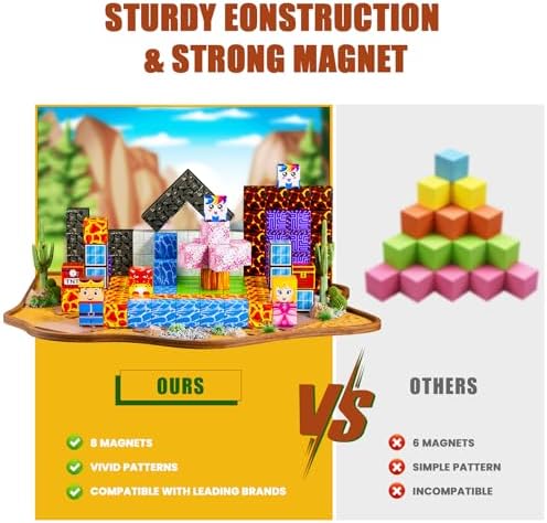 Magnetic Blocks - Build Magnet World Magic Portal Set, Magnetic Tiles Building Blocks Toddler Toys STEM Sensory Outdoor Toys for 3+ Year Old Boys & Girls, Creative Kids Games Kids Toys-120PCS - Image 2