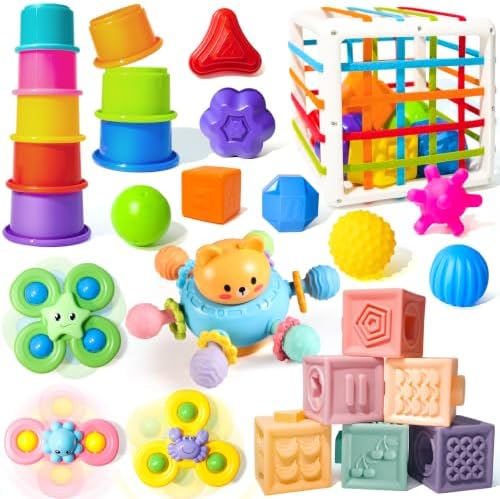 Smallzi 6-1 Montessori Toys for Babies 6-12 Months, Stacking Cups Blocks by Smallzi