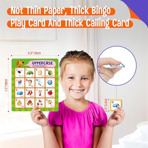 SpriteGru Alphabet Bingo Game, Uppercase/Lowercase/First Words Bingo Educational ABC Letter Learning Board Game for Kindergarten and Preschool Kids Aged 4+, Perfect for Classroom & At Home - Image 3
