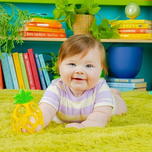 Bright Starts Oball Easy Grasp Pineapple Teether Toy, Hold My Own Collection, BPA Free, Unisex, Newborn and Up - Image 3