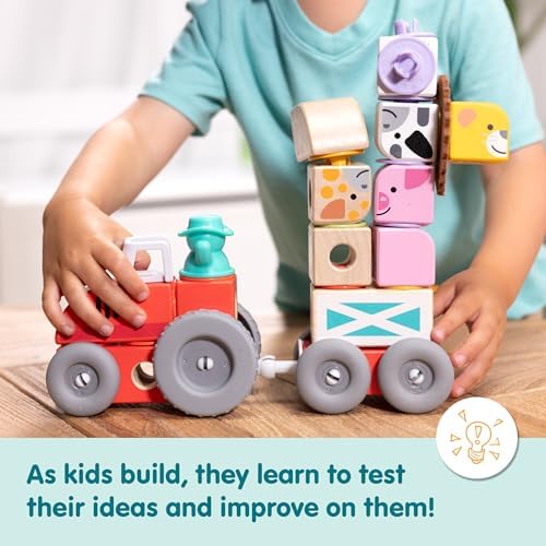 Melissa & Doug Blockables Farm Connectable Wooden Building Blocks Set - Image 4