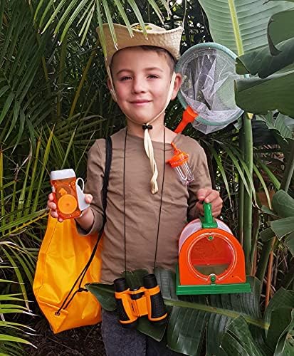 Adventure Kidz Outdoor Bug Exploration Kit, Binoculars, Magnifying Glass, Bug Containers, Viewers, Critter Cage, Butterfly Net, Backpack, Hat, Tweezers and Cups, Age 3+ - Image 2