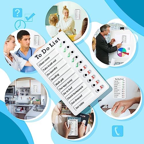 4 Pieces Chores Chart for Kids Multiple Kids - Reusable to Do List with Detachable Cardstock, Sliding Routine Chart, Daily Schedule, and Checklist Board - Image 2