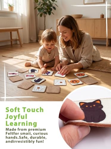 Felt Matching Game for Toddlers, Halloween Montessori Toys Travel Toys for 1-3 Memory Flash Cards for 2 3 Year Old, Soft Safe Preschool Educational Gifts for Boys Girls - Image 4