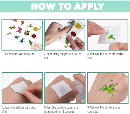 120 PCS Bug Temporary Tattoos for Kids Toddlers - Image 6