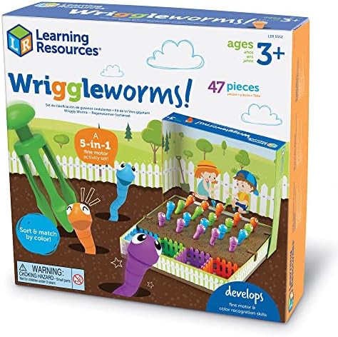 Learning Resources Wriggleworms Fine Motor Activity Set - Montessori Sensory Bin Toys, Gross Motor Skills, Toddler Games, Color Sorting, Preschool Classroom Must Haves, Gifts for Boys and Girls - Image 5