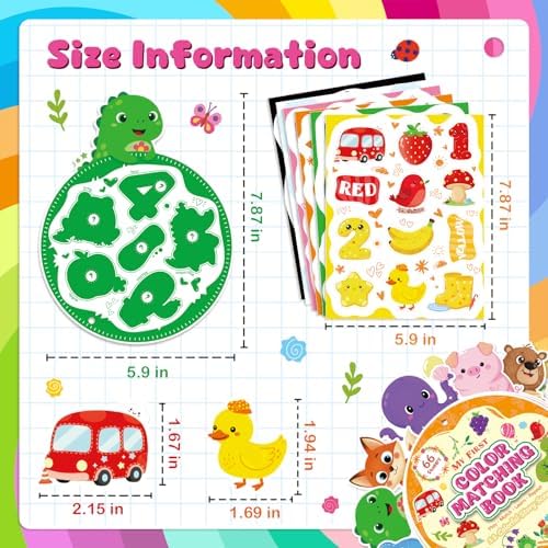 slapaflife Montessori Color Sorting Toys for Toddlers 2-4,Fine Motor Toys for Toddlers 3-4, Busy Book Preschool Learning Activities, and Toddler Matching Games for Learning and Gift Ideas. - Image 3