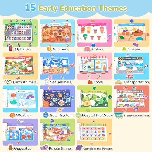 JoyCat Preschool Busy Book for Toddlers 3-5, Learning Activities, Educational Sensory Toys, Autism Learning Material, Back to School, Birthdays Presents for Boys Girls - Image 3