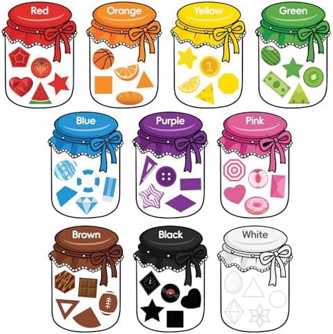 10Pcs Magnetic Color Sorting Cute Shape Fridge Magnets for Kids by Fyguard