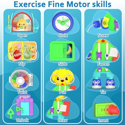 Toddler Toys for 1-2 Year Old Boy, Musical Montessori Busy Board, Early Educational Toy for Toddlers 1-3, Motor Skills Developmental Toy for 12-18 Month Age, Birthday Gift for 1+ Year Old Boy Girl - Image 3