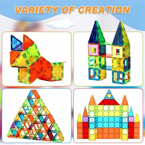 OugerToy 32-Pack Magnetic Tiles–Rainbow Builder Set - Image 3