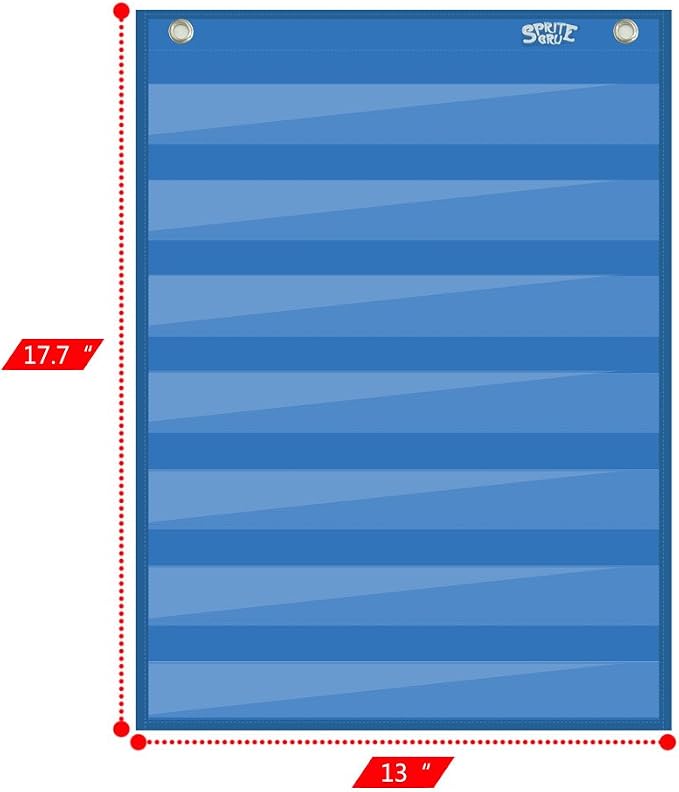 Magnetic Pocket Chart with 10 Dry Erase Cards for Standards,Daily Schedule,Activities,Class demonstrations (Blue) - Image 6