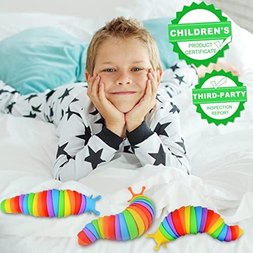 Cevioce Fidget Slug Toy, Sensory Slug Fidget Toys for Kids & Adults, 3Pcs Autism Sensory Toys for Autistic Children Toddlers，Asmr Toys-3 4 5 6 7 8+ Year Old Girl Boy Birthday Gifts - Image 2