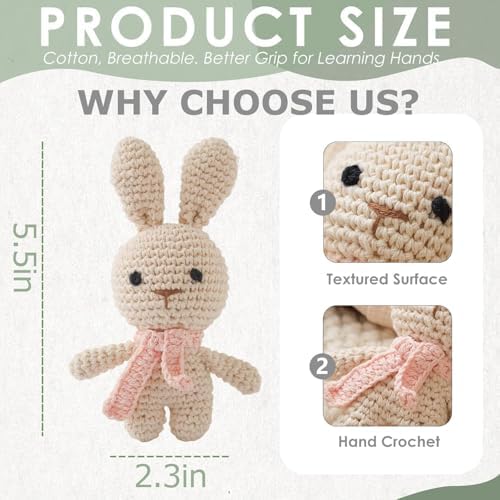 Natural Hand-Knit Wooden Baby Rattle - Soft Animal Shaped Sensory Toy for Newborns, Infants | Safe Beechwood & Crochet Texture | Perfect Baby Shower Gift - Image 4