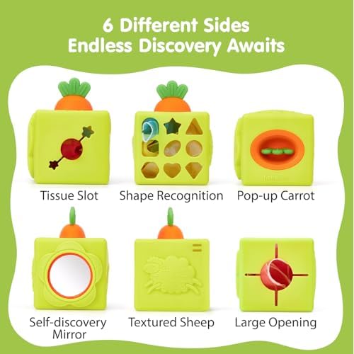 hahaland Silicone Baby Tissue Box Toy - Montessori Baby Toys 6-12 Months - Image 3