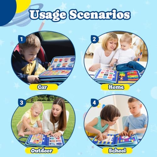 Montessori Busy Board & Busy Book 25+ Activities for Toddlers, Sensory Toy - Image 5