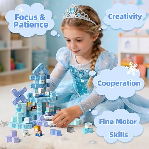 GobiDex 100PCS Magnetic Blocks Magnet Building Princess Castle Toys - Image 3