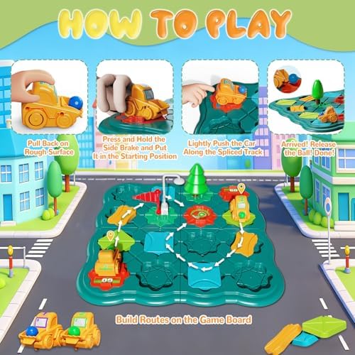 STEM Board Games Kids Toys, Maze Brain Teaser Puzzles Learning Games, Logic Road Track Building Blocks Educational Montessori Preschool Birthday Boys Girls Gifts for Kids Ages 3 4 5 6 7 8 Year Old - Image 2