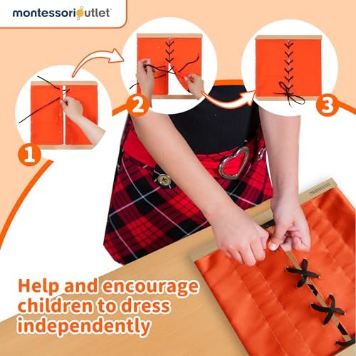 MONTESSORI OUTLET Lacing Frame | Practical Life Material for Toddlers & Preschoolers, Develop Fine Motor Skills & Independence (Ages 3-6) - Image 4