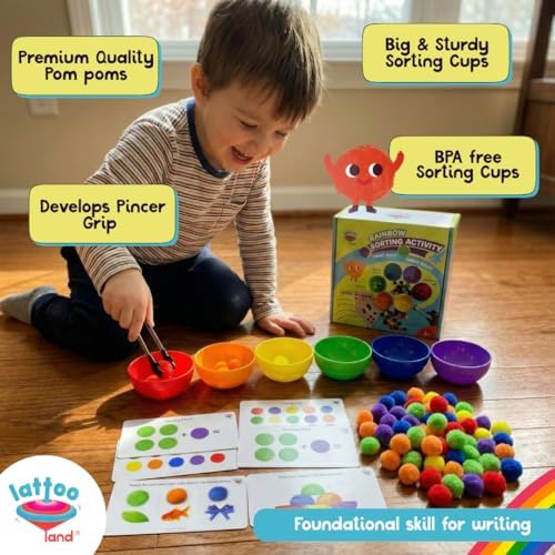 Rainbow Color Sorting Toys for Kids | Educational Sensory Counting, Sequencing & Matching Toy | Preschool Learning Activity | Early Color Recognition Set | Educational Gift for Toddlers Ages 3,4,5,6+ - Image 3