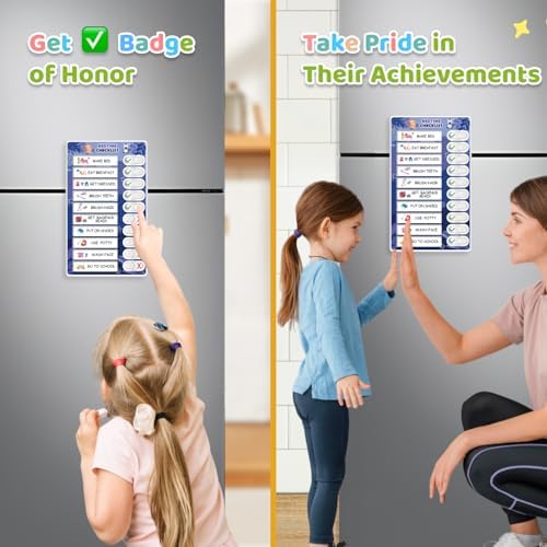 3 in 1 Bedtime/Morning/Weekly Zoo Routine Chart for Kids, Magnetic Chore Chart for Toddlers, Visual Schedule for Kids Toddlers Schedule Board for Home - Image 3