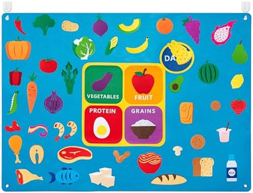 WATINC My Plate Felt Board Set, Preschool Food Group Learning Toy for Kids by WATINC