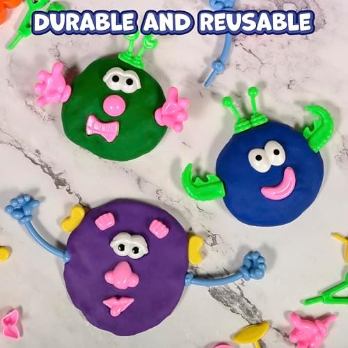 READY 2 LEARN Dough Character Accessories | Set of 52 | 21 Different Shapes-| Playdough Accessories for Kids-| Create Whacky Animals and Characters,(Pack of 2) - Image 6