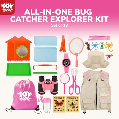 TOY Life Kids Explorer Kit with Bug Catcher for Kids, Bug Catching Kit with Bug Toys, Kid Safari Vest & Hat, Compass, Binoculars, Magnifying Glass, Educational Outdoor Toys Girls Kid Adventure Kit - Image 4