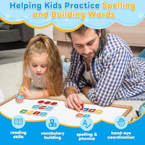 Phonics Magnetic Letter Tiles, Spelling Reading Games Manipulatives - Image 6