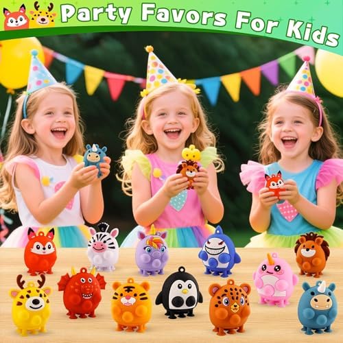 12PCS Animal Suction Popper Fidget Toys, Travel Toys for Airplane Car Activities, Silicone Sensory Toys, Birthday Party Favors for Kids, Pinata Stuffers for Kids, Preschool Classroom Prizes - Image 5