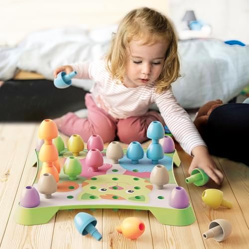 Quercetti: PlayEco+ Jumbo Peggy Evo - Pegs Stacking & Color Matching Toy, Illustrated Cards & Linking Boards, Animal & Vehicle Scenes, Toddler-Kid 2+ - Image 2