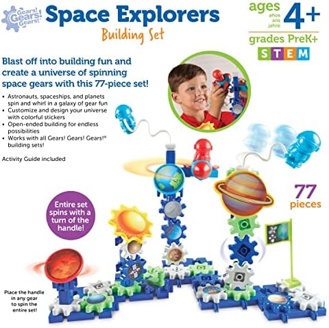 Learning Resources Gears! Gears! Gears! Space Explorers Building Set - 77 Pieces, Ages 4+, STEM Activities, Fine Motor Skills, Toddler Explorer Kit, Science and Construction, Boys and Girls Gifts - Image 5