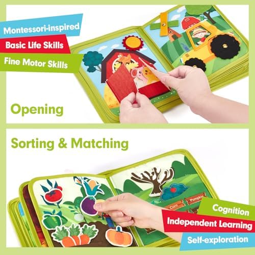hahaland Busy Book for Toddlers 1-3 Baby Tissue Box Toy 6-12 Months, Montessori Toys for Boy Gifts Girl Toys - Image 4