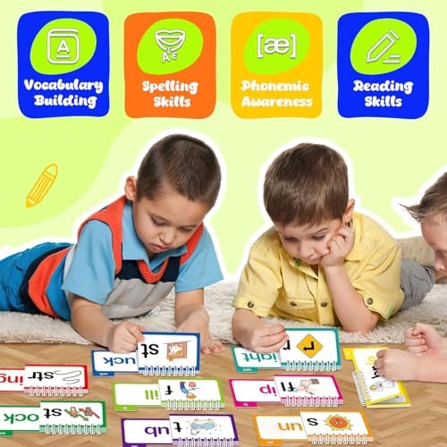 30 Read and Rhyme Flip Books,Word Family Build Book,Learn to Read Phonics Flash Cards,Sight Words Flash Cards Kindergarten Classroom Homeschool Learning Book,Phonics Flashcards,Reading Games - Image 6