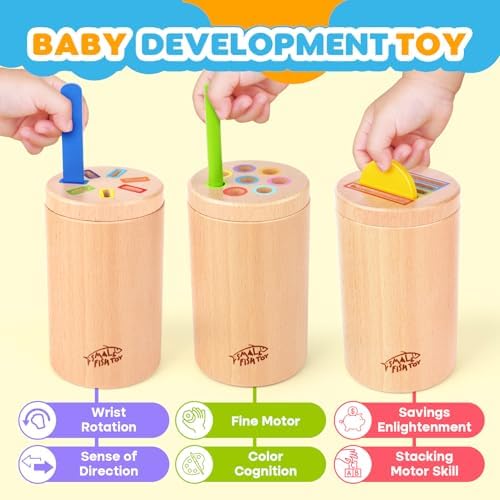 Wooden Montessori Baby Toddler Toys 3in 1 Learning Fine Motor Preschool Toy - Image 2
