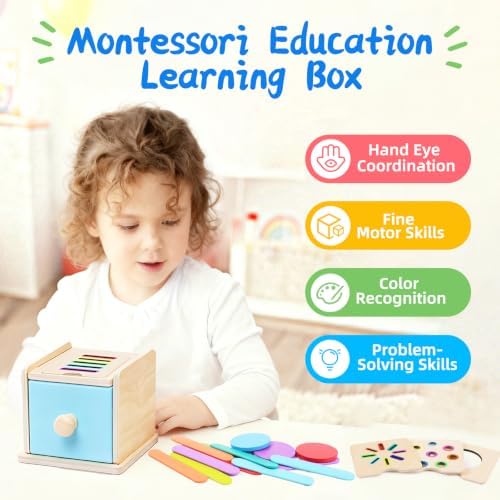 4-in-1 Montessori Coin Box, Wooden Montessori Toys for 1+ Year Old - Image 2