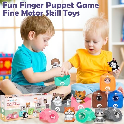 Learning Toys for 1 2 3 Year Old Boys Girls, 20 Pcs Cat Toys for Toddlers 1-3, Kitten Finger Puppet Games, Counting Matching Sorting Motor Educational Playset, Gifts for Baby Toddlers Age 12-18 Months - Image 6