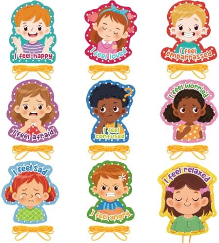 Funrous 10 Pieces Recognition Lacing Cards for Over Age of 6 Kids, Emotion by Funrous