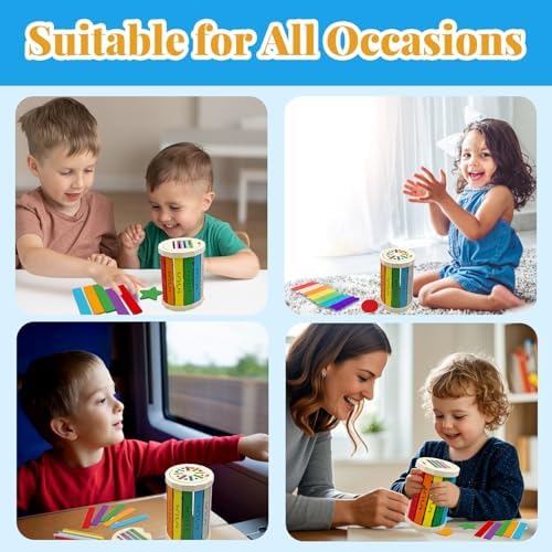 Montessori Wooden Stick Color Sorting Toys for 18+ Month, Dual Play Educational Preschool Learning Fine Motor Skills Sensory Toys for Toddlers 3-5 Year Girl Boy Birthday Gifts (Rainbow Bucket) - Image 6